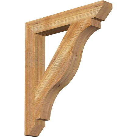 Ekena Millwork Funston Slat Rough Sawn Bracket, Western Red Cedar, 4"W x 28"D x 32"H BKT04X28X32FST06RWR